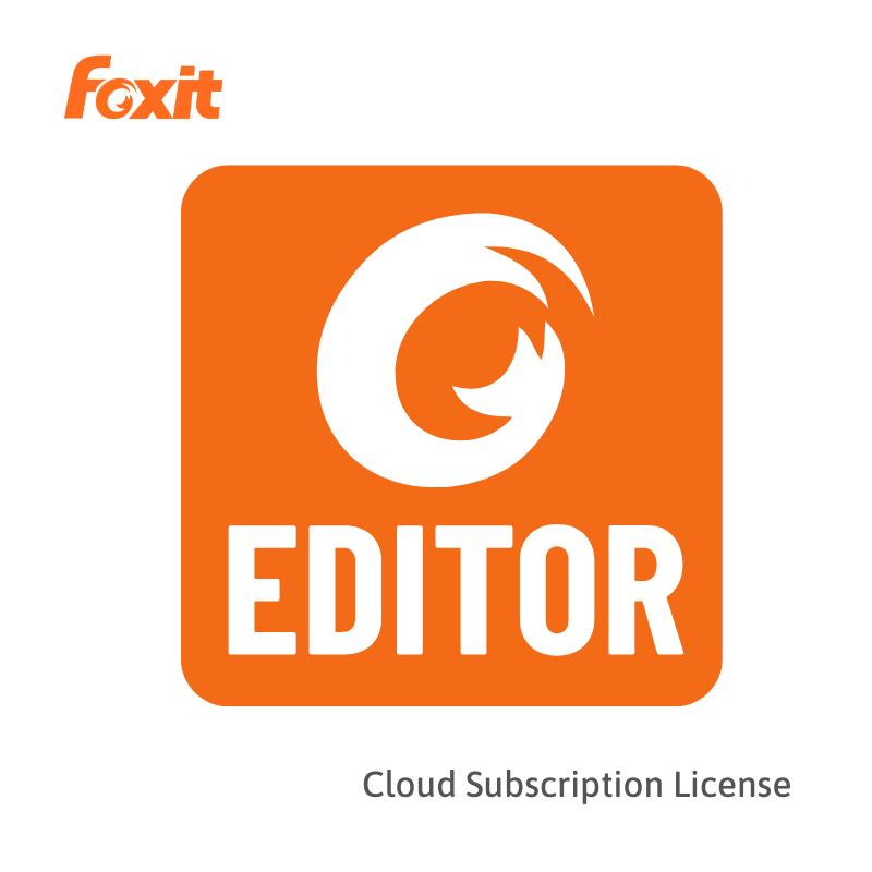 Foxit PDF Editor Cloud Subscription License